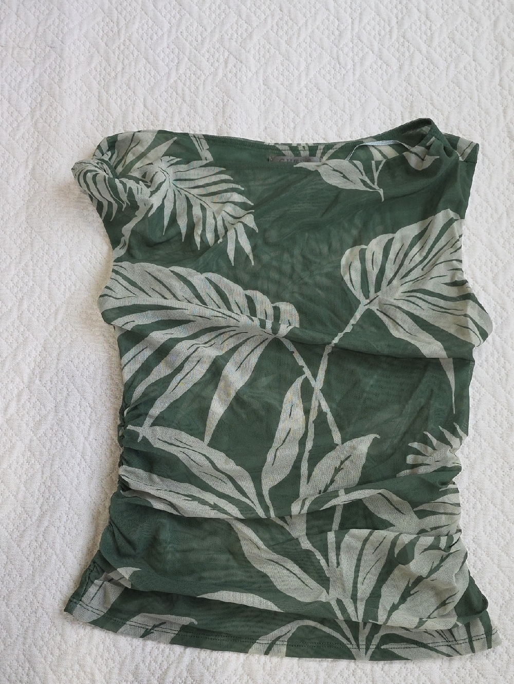 GUESS Eco Mirin Off-the-Shoulder Top Medium Green